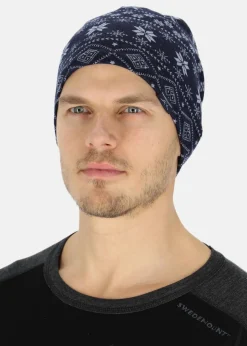 Outlet Swedemount Idre Wool Beanie Dk. Navy/Lt Blue