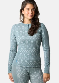 New Swedemount Idre Wool LS Top W Seaweed Green