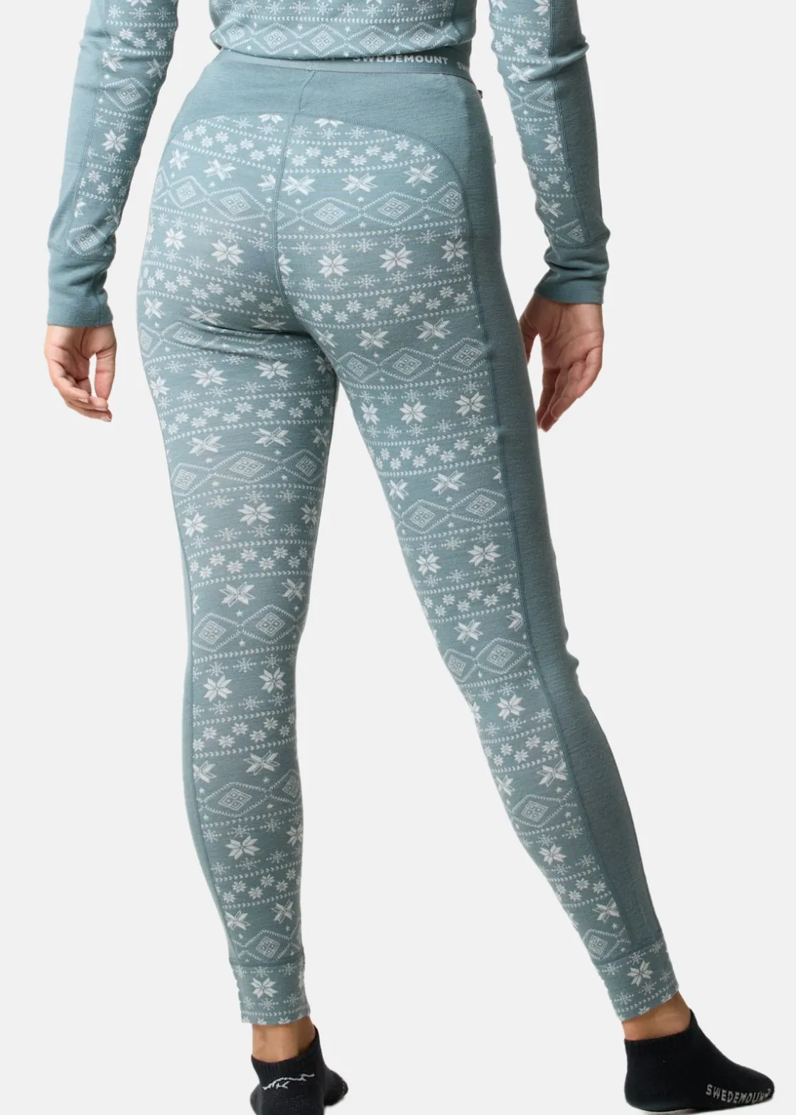 New Swedemount Idre Wool LS Top W Seaweed Green