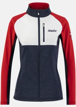 Discount Swix Infinity midlayer jkt W Dark navy/ Swix red