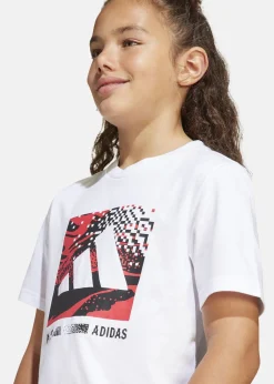 Outlet Adidas J CAMO LOGO TEE WHITE