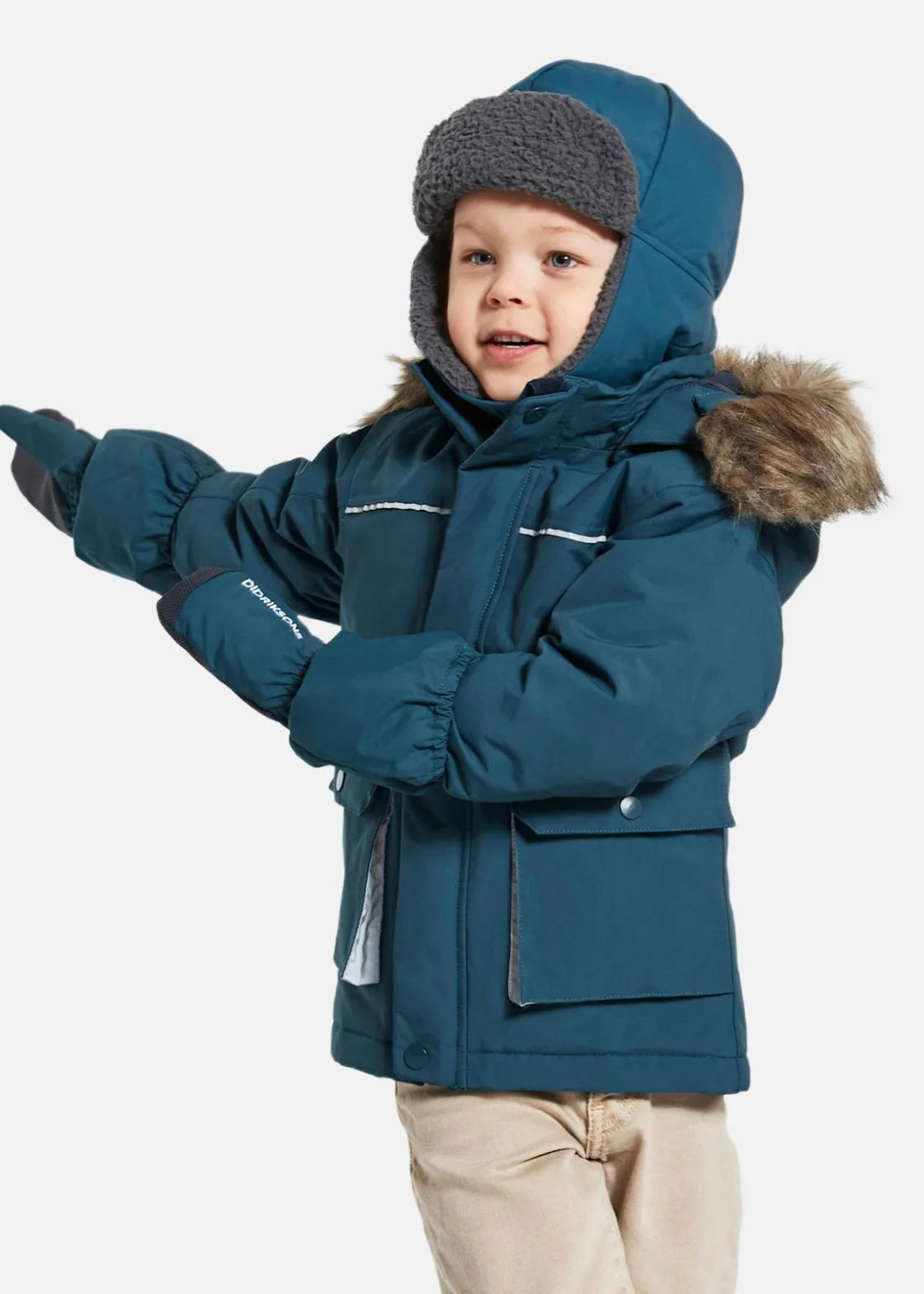 Discount Didriksons KURE KIDS PARKA 5 Dive Blue