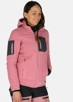 Outlet Swedemount Lofoten Hooded Pile Fleece W Dusty Rose/Charcoal