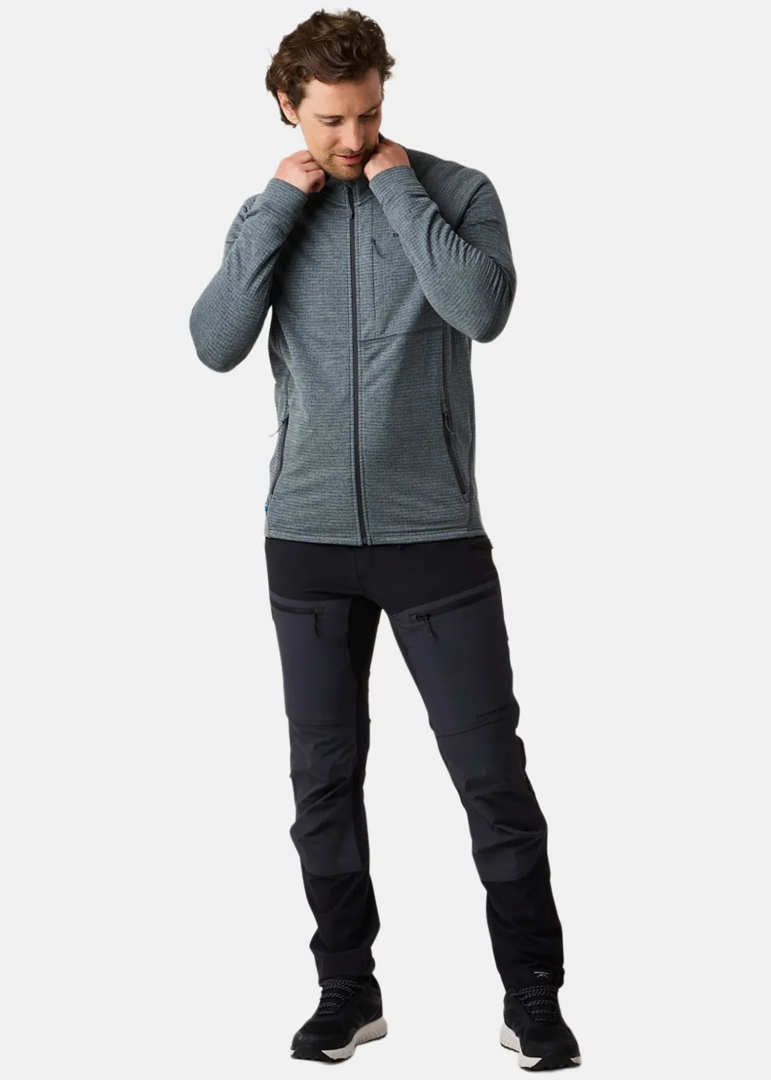 New Swedemount Lofoten Midlayer Full Zip Charcoal Melange