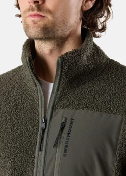 Clearance Swedemount Lofoten Pile Jacket Olive Green/Lt. Olive Green