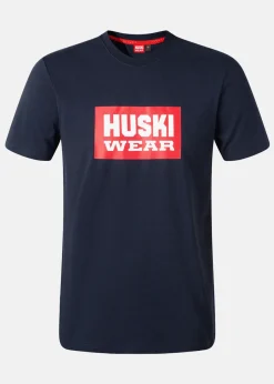 Online Huski Wear Logo Tee Navy Blue