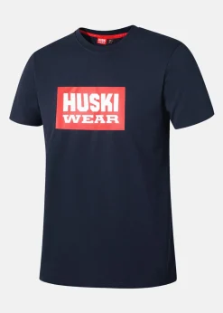 Online Huski Wear Logo Tee Navy Blue