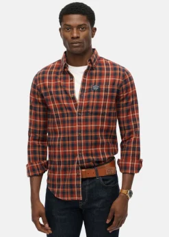 Clearance Superdry L/S COTTON LUMBERJACK SHIRT Logger Check Orange