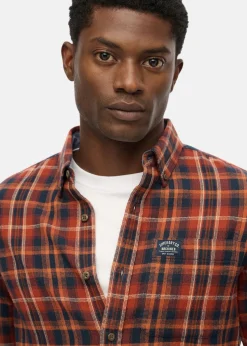Clearance Superdry L/S COTTON LUMBERJACK SHIRT Logger Check Orange