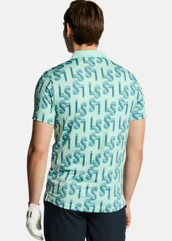 Sale Lyle&scott LS Monogram Printed Polo Shirt Shoreline