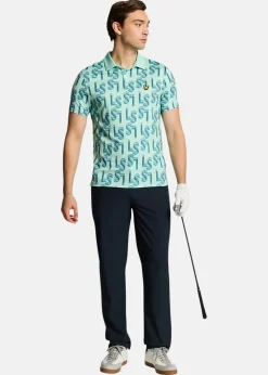 Sale Lyle&scott LS Monogram Printed Polo Shirt Shoreline
