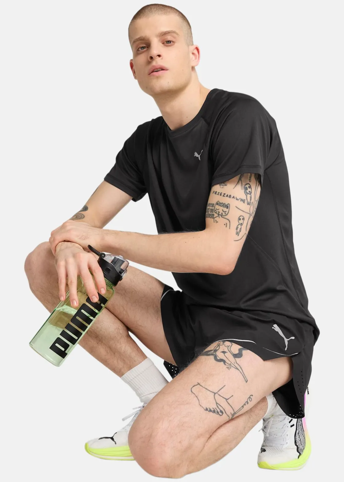 New Puma M RUN VELOCITY TEE (POLY) PUMA Black