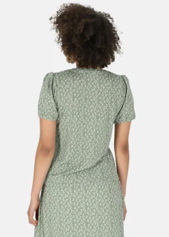 Hot Seaside Maine Blouse W Seaweed Flower