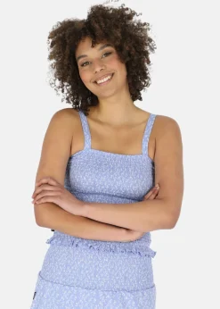 Hot Seaside Maine Smock Top W Blue Flower