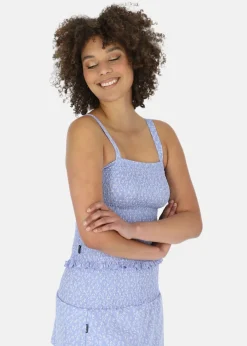 Hot Seaside Maine Smock Top W Blue Flower