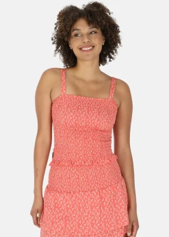 Seaside Maine Smock Top W Blush Flower