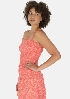 Seaside Maine Smock Top W Blush Flower