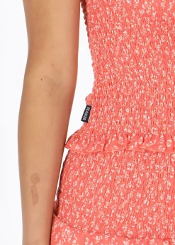 Seaside Maine Smock Top W Blush Flower