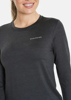 Discount Endurance Maje W Melange L/S Tee Black