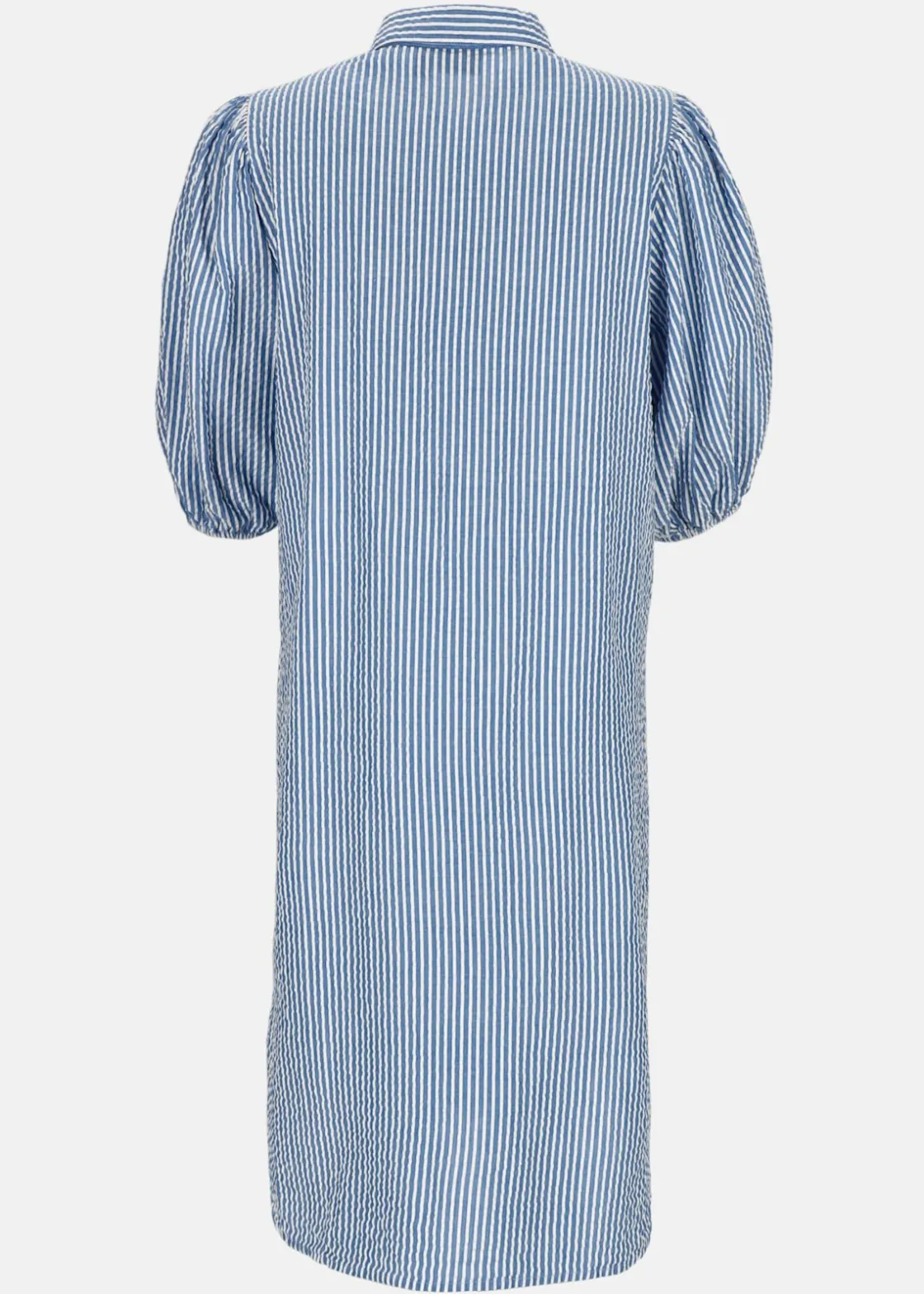 New Seaside Marina Seersucker Oversized Shirt W Blue Stripe