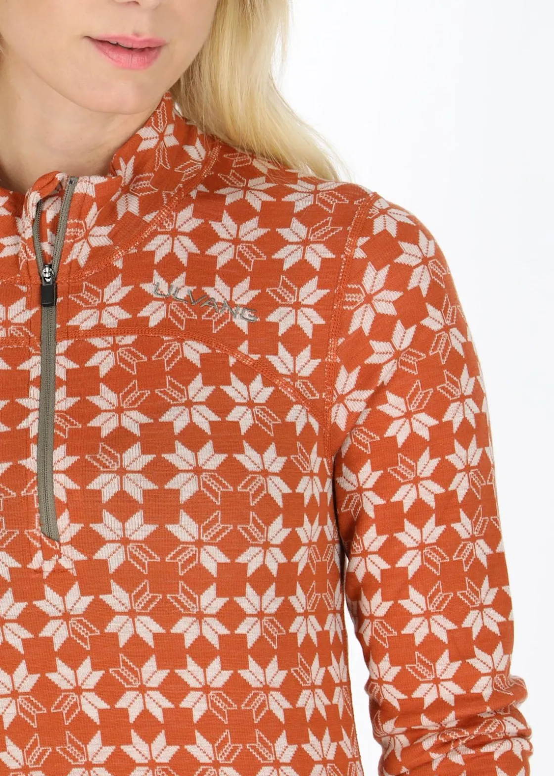 Clearance Ulvang Maristua turtle neck w/zip W Bombay Brown/Vanilla