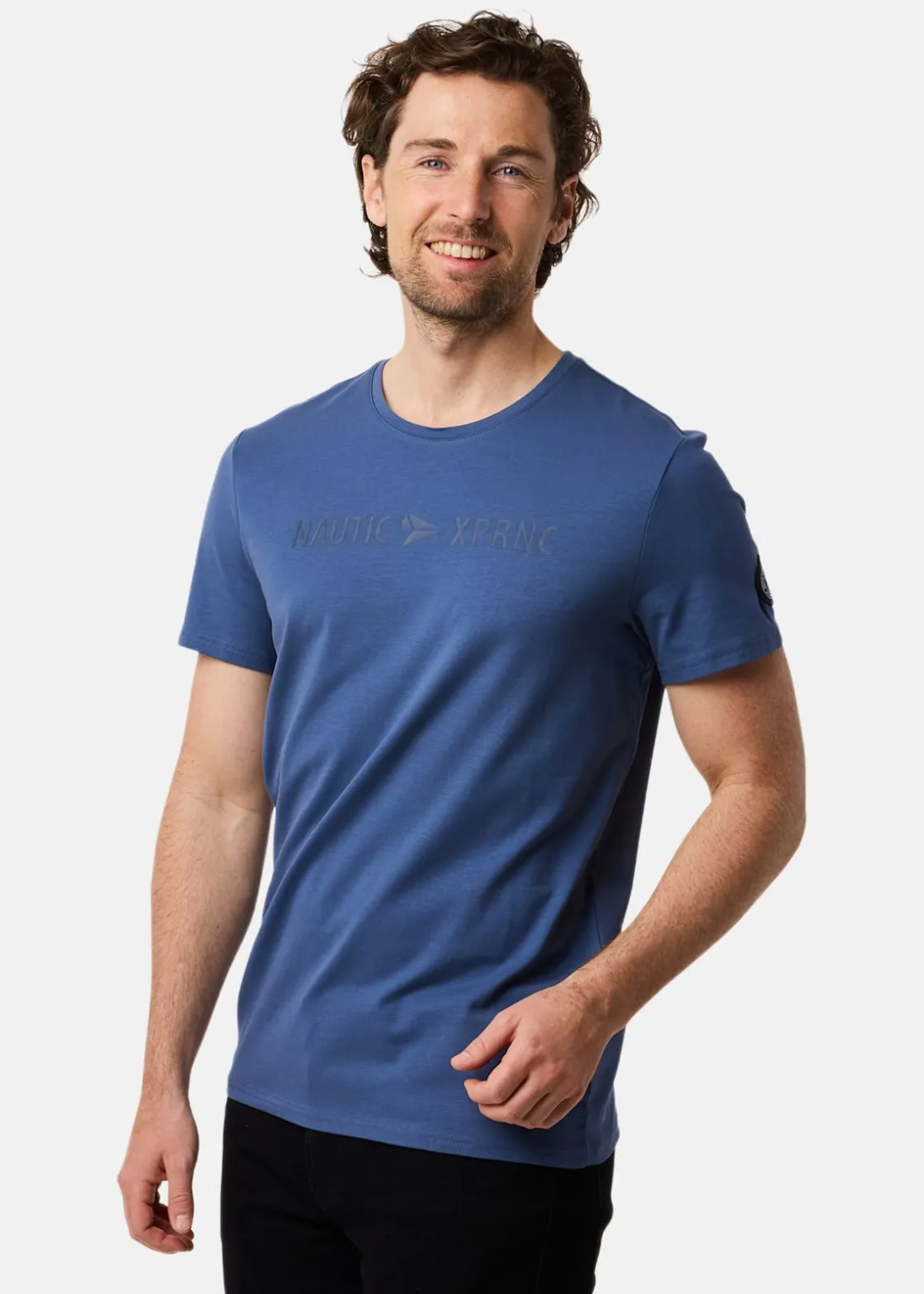 Sale Nautic XPRNC Marstrand Logo Tee Dusty Denim Blue