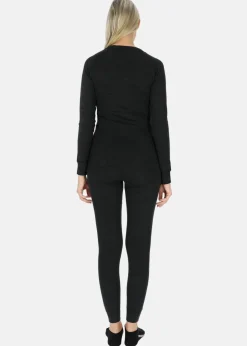 Hot Lindberg MERINO SET, WOMEN BLACK MELANGE