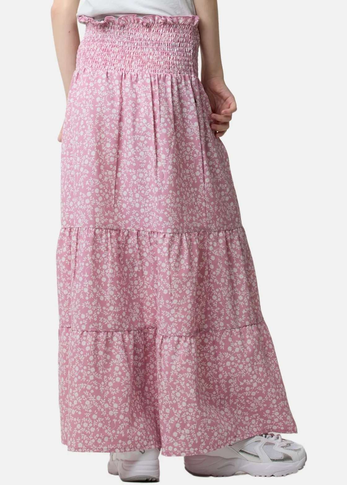 Hot Seaside Miami Long Skirt JR Dusty Rose Flower