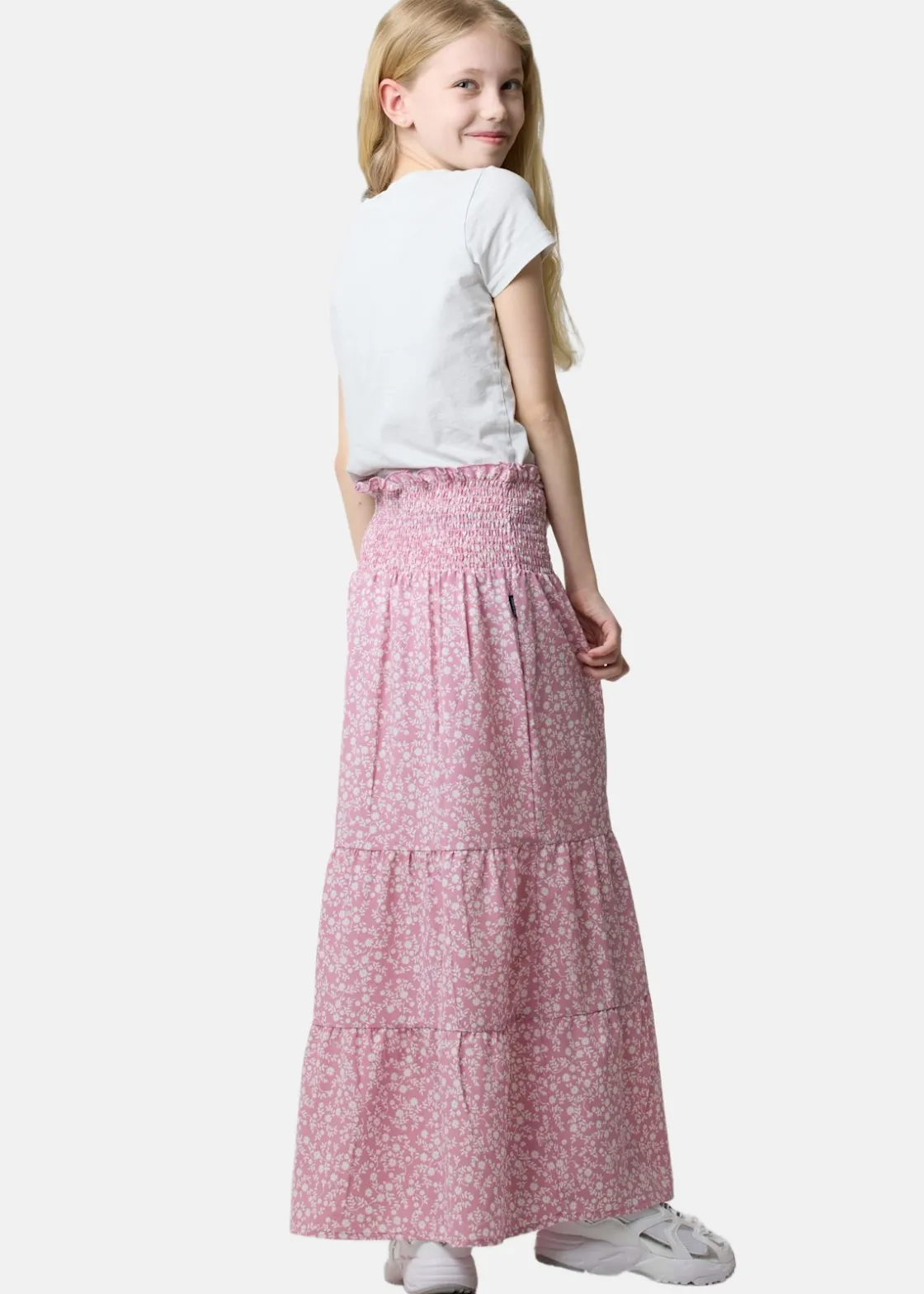 Hot Seaside Miami Long Skirt JR Dusty Rose Flower
