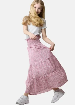 Hot Seaside Miami Long Skirt JR Dusty Rose Flower