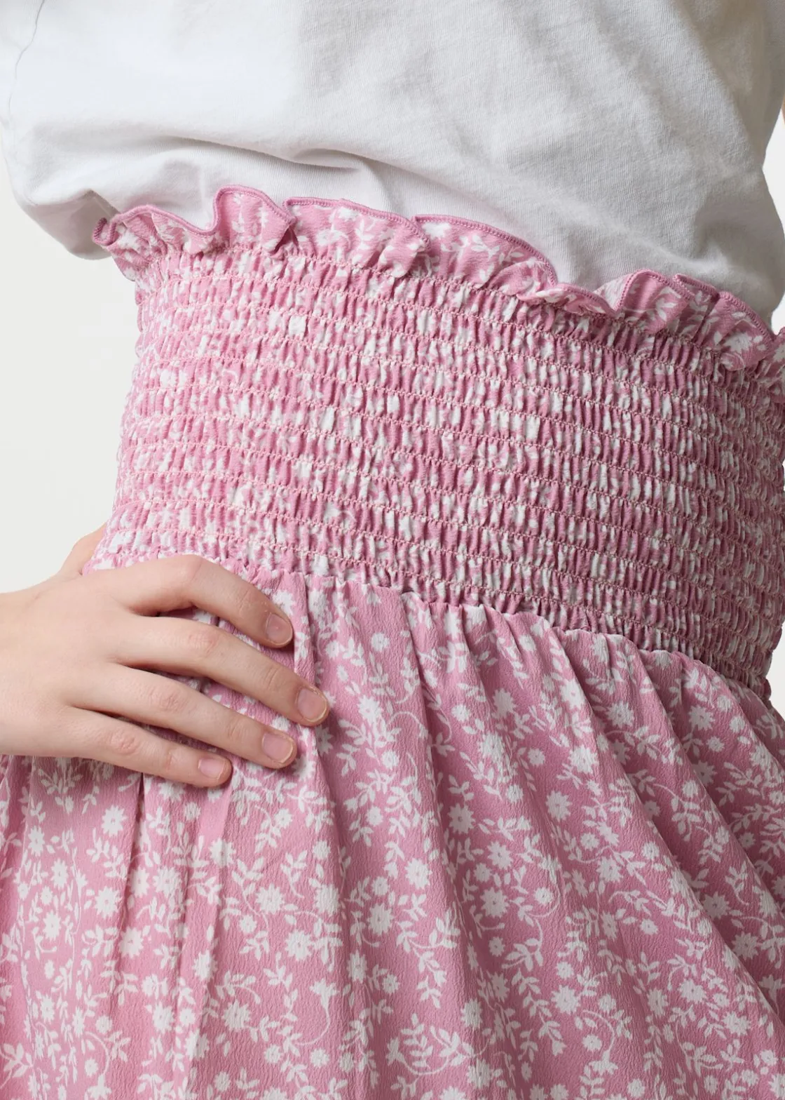 Hot Seaside Miami Long Skirt JR Dusty Rose Flower