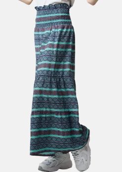 Discount Seaside Miami Long Skirt JR Blue Multi Flower