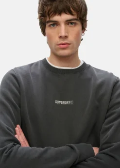 Outlet Superdry MICRO LOGO CREW Washed Black