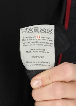 Discount Swedemount Multi Hood Fullzip W Black melange/Burgundy