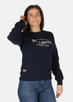 Clearance Seaside Nautical Crewneck W Navy