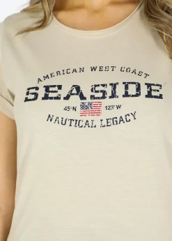 Clearance Seaside Nautical Tee W Khaki