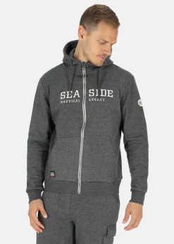 Clearance Seaside Nautical Zip Hood Grey Melange