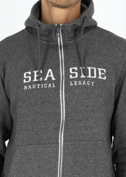 Clearance Seaside Nautical Zip Hood Grey Melange