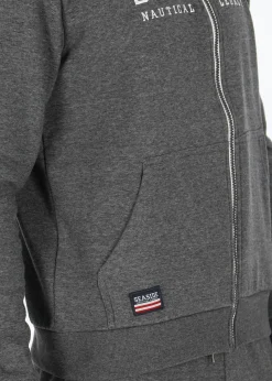 Clearance Seaside Nautical Zip Hood Grey Melange