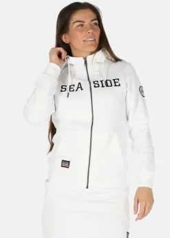 Clearance Seaside Nautical Zip Hood W White