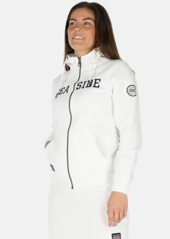 Clearance Seaside Nautical Zip Hood W White