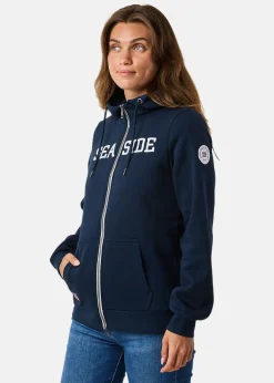 Seaside Nautical Zip Hood W II Navy