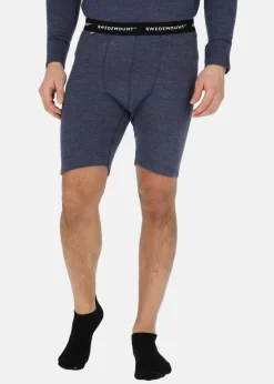 New Swedemount Nepal Merino Long Boxer Navy Melange