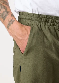 Clearance Seaside New Hampshire Linen Shorts Lt. Olive