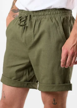 Clearance Seaside New Hampshire Linen Shorts Lt. Olive