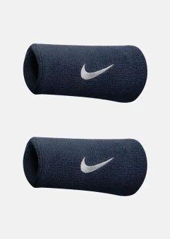 New Nike SWOOSH DOUBLEWIDE WRISTBA OBSIDIAN/WHITE
