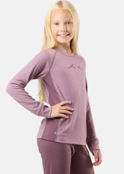 Sale Swedemount Nordic Active Baselayer Set JR Dk. Mauve/Pale Mauve