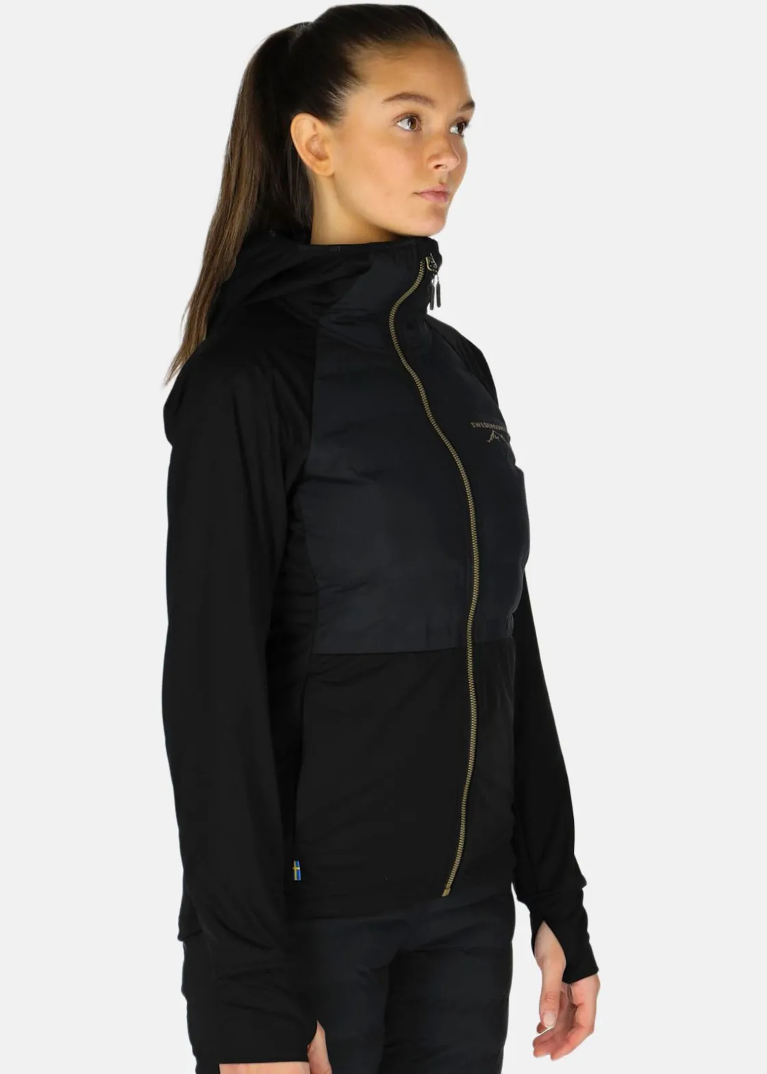 Hot Swedemount Nordic Hybrid Hooded Jacket W Black/Charcoal