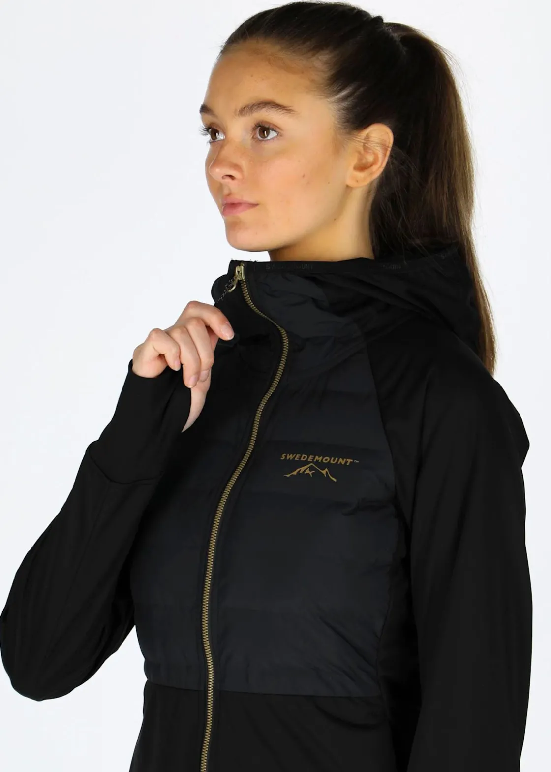 Hot Swedemount Nordic Hybrid Hooded Jacket W Black/Charcoal