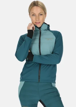 Outlet Swedemount Nordic Hybrid Hooded Jacket W Seaweed Green/Emerald Green